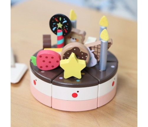 CLASSIC WORLD Drewniany Tort Urodzinowy do Krojenia 19el.