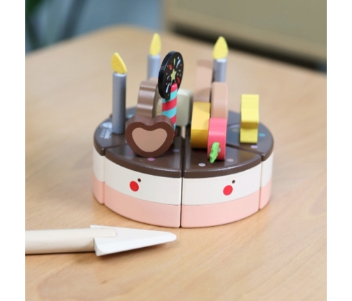 CLASSIC WORLD Drewniany Tort Urodzinowy do Krojenia 19el.