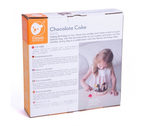 CLASSIC WORLD Drewniany Tort Urodzinowy do Krojenia 19el.