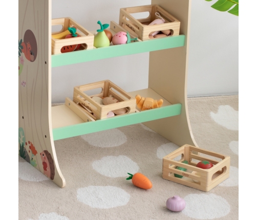 CLASSIC WORLD Zestaw Drewnianych Warzyw w Koszyku 6 el.