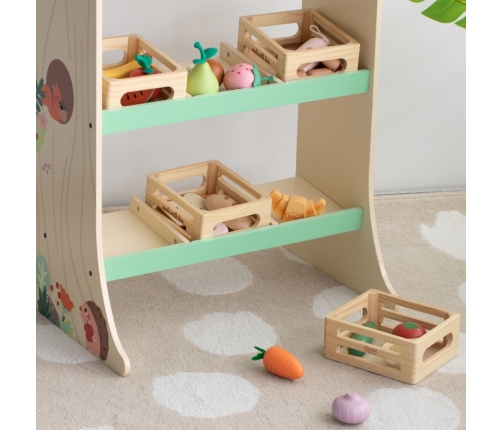 CLASSIC WORLD Zestaw Drewnianych Wypieków w Koszyku 6 el.