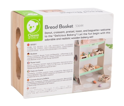 CLASSIC WORLD Zestaw Drewnianych Wypieków w Koszyku 6 el.