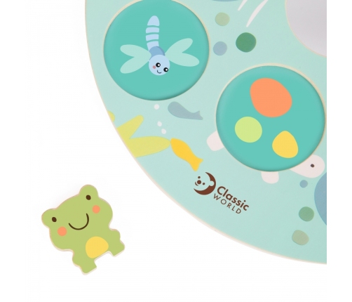 CLASSIC WORLD Gra Sensoryczna Liść Lotosu Dopasuj Kształty i Kolory