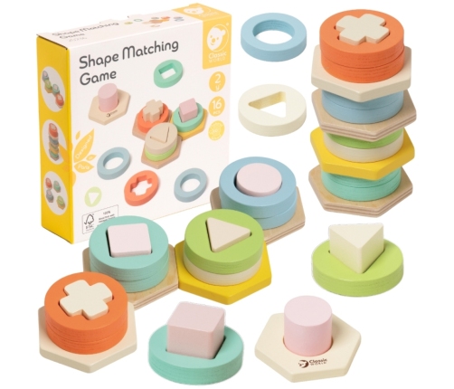 CLASSIC WORLD Sorter Montessori Kształtów i Kolorów Układanka Wieża