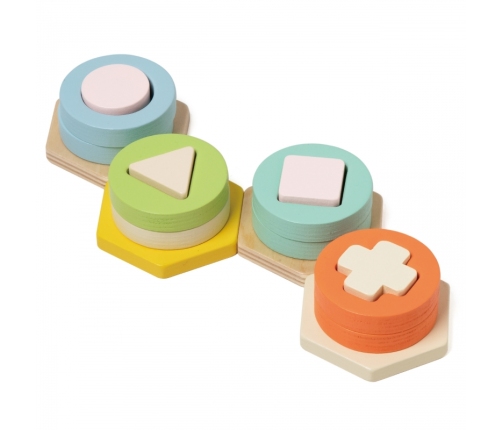 CLASSIC WORLD Sorter Montessori Kształtów i Kolorów Układanka Wieża