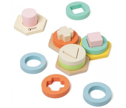 CLASSIC WORLD Sorter Montessori Kształtów i Kolorów Układanka Wieża