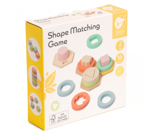 CLASSIC WORLD Sorter Montessori Kształtów i Kolorów Układanka Wieża