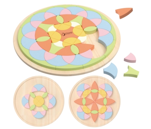 CLASSIC WORLD Pastelowa Mandala Układanka Montessori Mozaika Kwiaty
