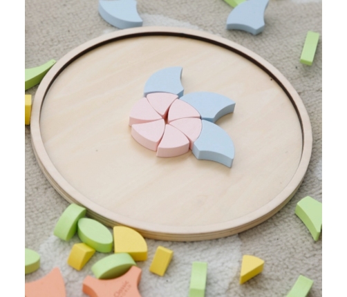 CLASSIC WORLD Pastelowa Mandala Układanka Montessori Mozaika Kwiaty