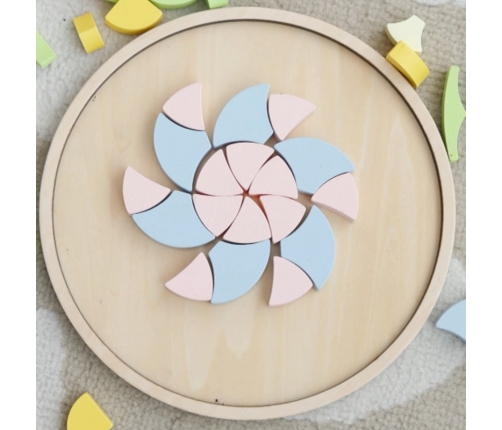 CLASSIC WORLD Pastelowa Mandala Układanka Montessori Mozaika Kwiaty