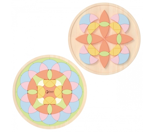 CLASSIC WORLD Pastelowa Mandala Układanka Montessori Mozaika Kwiaty