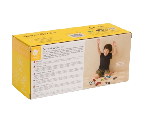 CLASSIC WORLD Drewniane Samochodziki Policja Straż Laweta Zestaw 3 szt.