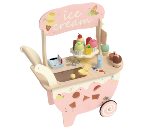 CLASSIC WORLD Drewniana Lodziarnia 3w1 Wózek 40 el.