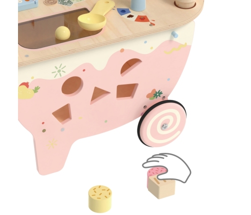 CLASSIC WORLD Drewniana Lodziarnia 3w1 Wózek 40 el.