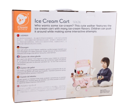 CLASSIC WORLD Drewniana Lodziarnia 3w1 Wózek 40 el.