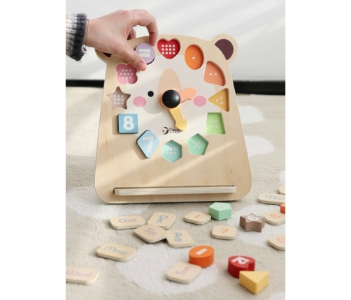 CLASSIC WORLD Zegar Miś Montessori Edukacyjny 3w1 Nauka Czasu Liczenia i Daty