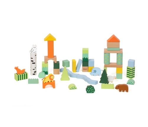 CLASSIC WORLD Zestaw Drewnianych Klocków Leśny Świat 50 el.