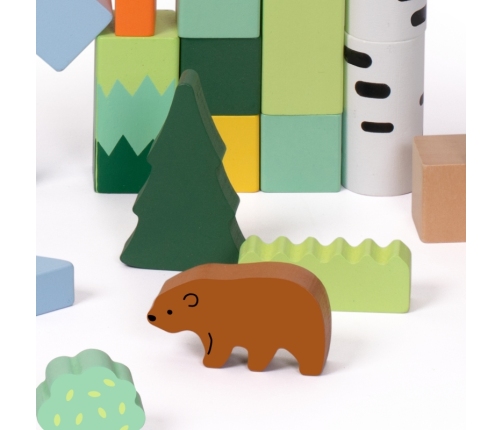 CLASSIC WORLD Zestaw Drewnianych Klocków Leśny Świat 50 el.