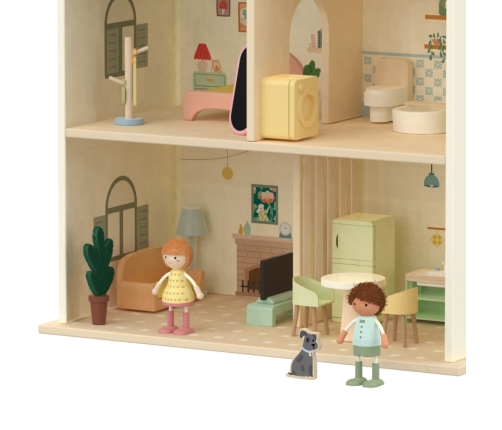 CLASSIC WORLD Wielki Drewniany Domek dla Lalek z mebelkami