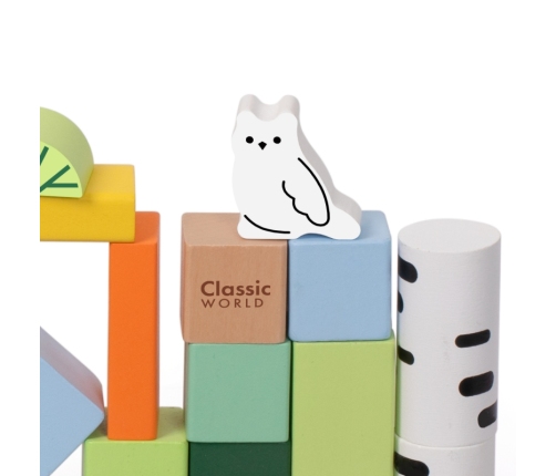 CLASSIC WORLD Zestaw Drewnianych Klocków Leśny Świat 50 el.