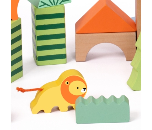 CLASSIC WORLD Zestaw Drewnianych Klocków Leśny Świat 50 el.