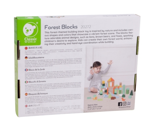 CLASSIC WORLD Zestaw Drewnianych Klocków Leśny Świat 50 el.