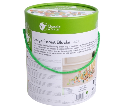 CLASSIC WORLD Zestaw Drewnianych Klocków Leśny Świat 100 el.