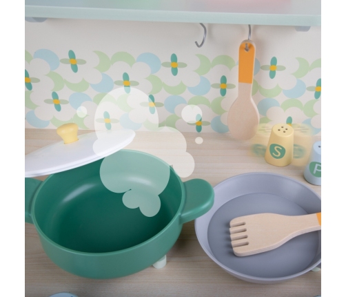 CLASSIC WORLD Drewniana Kuchnia XXL Wielofunkcyjna z Pralką i Akcesoriami