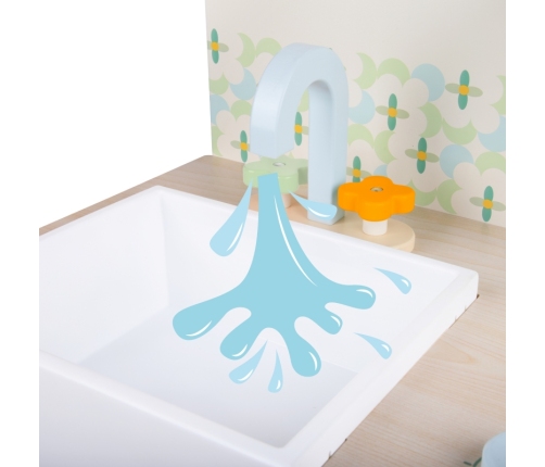 CLASSIC WORLD Drewniana Kuchnia XXL Wielofunkcyjna z Pralką i Akcesoriami