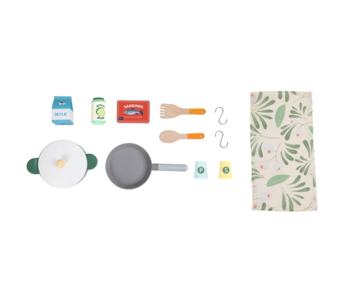 CLASSIC WORLD Drewniana Kuchnia XXL Wielofunkcyjna z Pralką i Akcesoriami