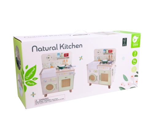 CLASSIC WORLD Drewniana Kuchnia XXL Wielofunkcyjna z Pralką i Akcesoriami