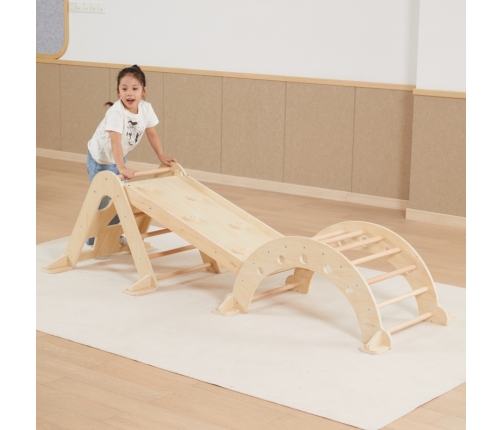 VIGA Drewniana Zjeżdżalnia Prosta Ścianka Wspinaczkowa