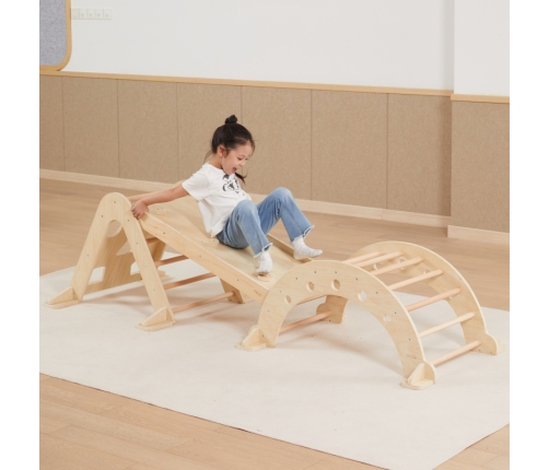 VIGA Drewniana Zjeżdżalnia Prosta Ścianka Wspinaczkowa