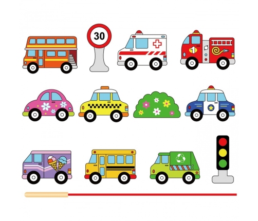 Viga Drewniana Przeplatanka Nawlekanka Sznurowanka Samochody Montessori