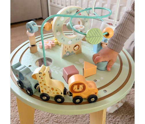 TOOKY TOY Drewniany Stół Aktywności Montessori Pętla Motoryczna