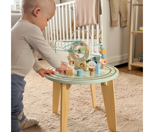 TOOKY TOY Drewniany Stół Aktywności Montessori Pętla Motoryczna