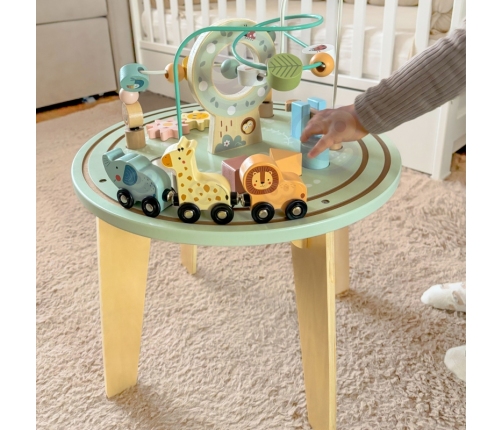 TOOKY TOY Drewniany Stół Aktywności Montessori Pętla Motoryczna