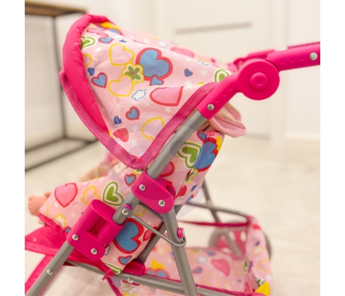 WOOPIE ROYAL Spacerówka Wózek dla Lalek Serca Kolorowe