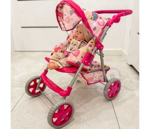 WOOPIE ROYAL Spacerówka Wózek dla Lalek Serca Kolorowe