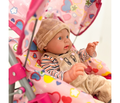 WOOPIE ROYAL Spacerówka Wózek dla Lalek Serca Kolorowe