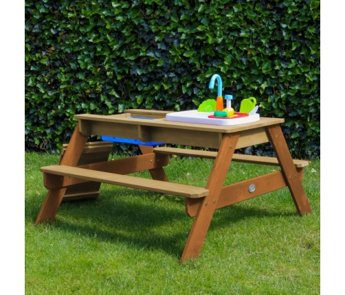 AXI Stół Piknikowy Emily z Ławką i Umywalką na Baterie oraz Pojemnikami na Wodę/Piasek