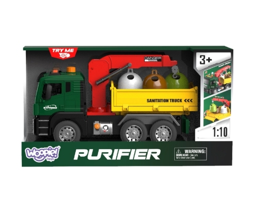 WOOPIE Ciężarówka Śmieciarka z Dźwigiem Segregacja Śmieci - skala 1:10