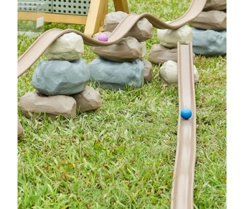 MASTERKIDZ Elastyczny Tor Kulkowy + Gumowe Kamienie Konstrukcyjne 42 el.