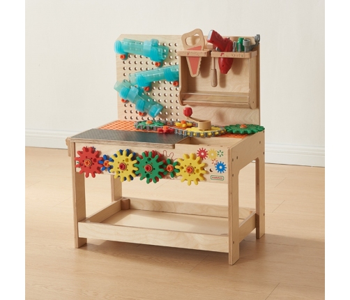 MASTERKIDZ Drewniany Warsztat Montessori STEM z Narzędziami + Akcesoria