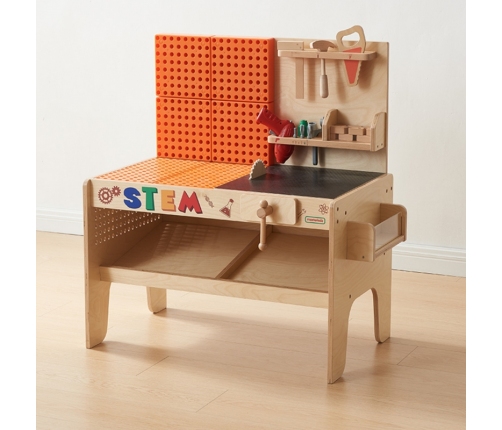 MASTERKIDZ Drewniany Warsztat XXL Montessori STEM z Narzędziami + Akcesoria