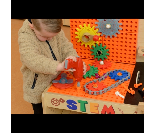 MASTERKIDZ Drewniany Warsztat XXL Montessori STEM z Narzędziami + Akcesoria