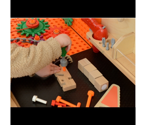 MASTERKIDZ Drewniany Warsztat XXL Montessori STEM z Narzędziami + Akcesoria