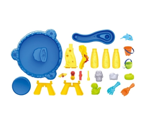 WOOPIE Stolik Wodny XL z Krzesełkiem 2w1 Piaskownica Delfinek 12el.