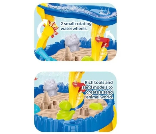WOOPIE Stolik Wodny XL z Krzesełkiem 2w1 Piaskownica Delfinek 12el.
