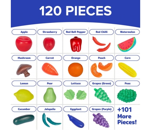 WOOPIE Zestaw do Kuchni Sklepu Warzywa Owoce 120el.